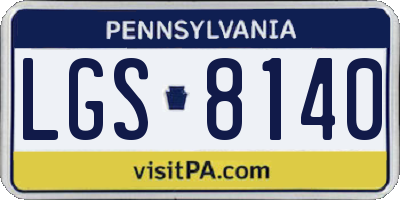 PA license plate LGS8140