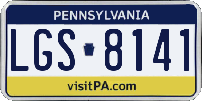 PA license plate LGS8141