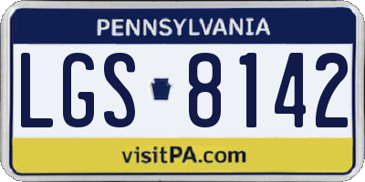PA license plate LGS8142