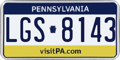 PA license plate LGS8143