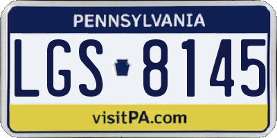PA license plate LGS8145