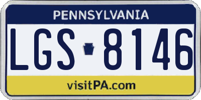PA license plate LGS8146