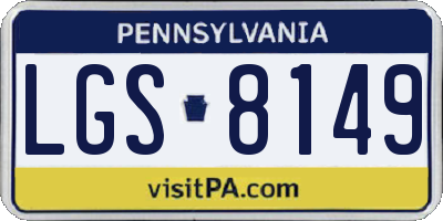 PA license plate LGS8149