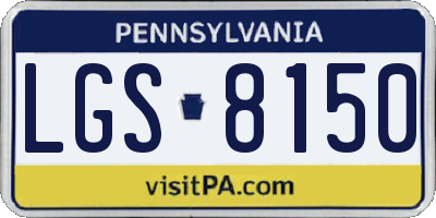 PA license plate LGS8150