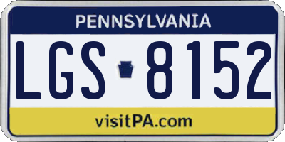PA license plate LGS8152