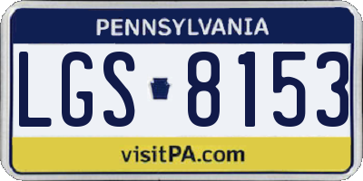 PA license plate LGS8153