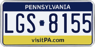PA license plate LGS8155