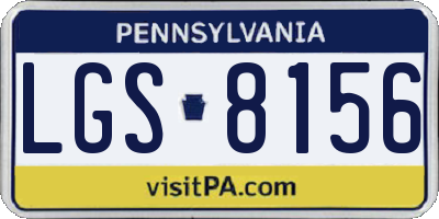 PA license plate LGS8156