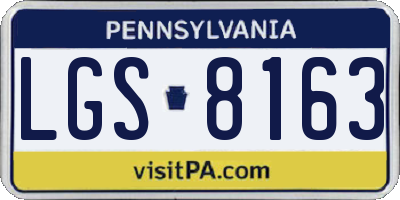 PA license plate LGS8163