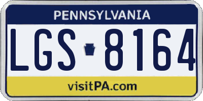 PA license plate LGS8164