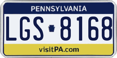 PA license plate LGS8168