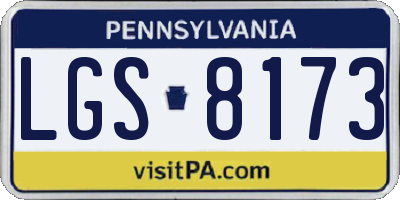 PA license plate LGS8173