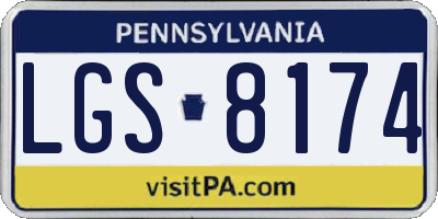 PA license plate LGS8174