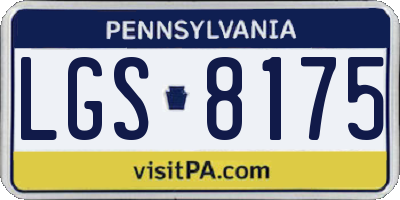 PA license plate LGS8175