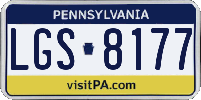 PA license plate LGS8177