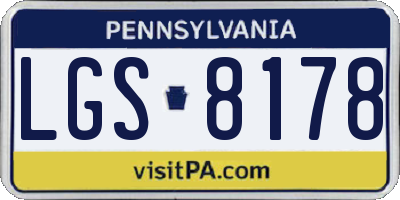 PA license plate LGS8178