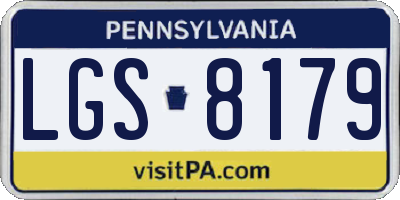 PA license plate LGS8179