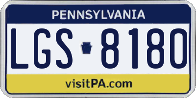 PA license plate LGS8180