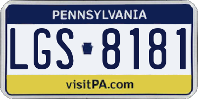 PA license plate LGS8181