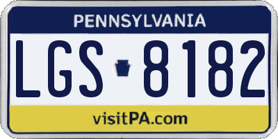 PA license plate LGS8182