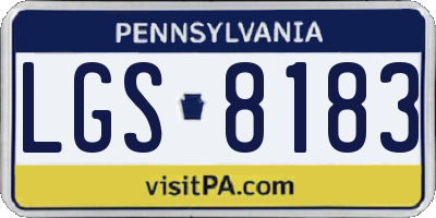 PA license plate LGS8183