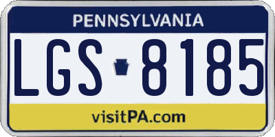PA license plate LGS8185