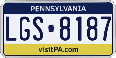 PA license plate LGS8187