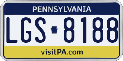 PA license plate LGS8188