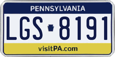 PA license plate LGS8191