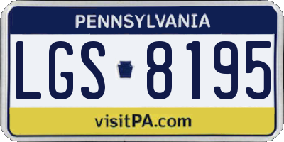 PA license plate LGS8195
