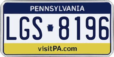 PA license plate LGS8196