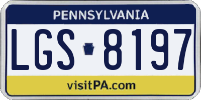 PA license plate LGS8197