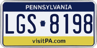 PA license plate LGS8198