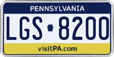 PA license plate LGS8200