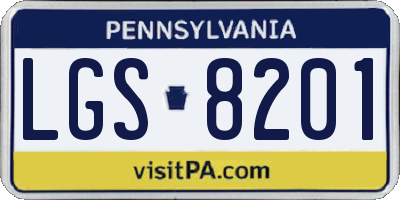 PA license plate LGS8201