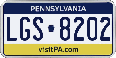 PA license plate LGS8202