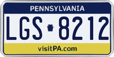 PA license plate LGS8212