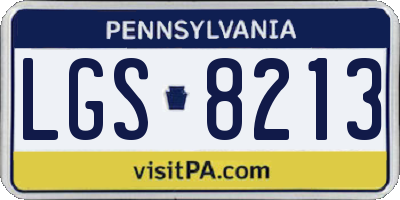 PA license plate LGS8213