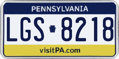 PA license plate LGS8218