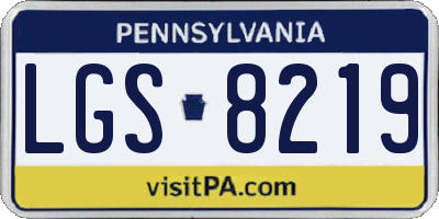 PA license plate LGS8219