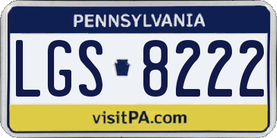 PA license plate LGS8222