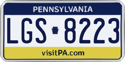 PA license plate LGS8223