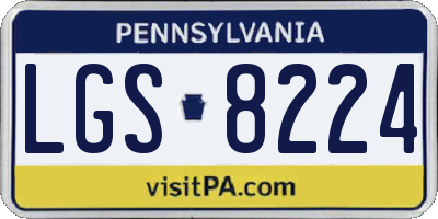 PA license plate LGS8224