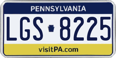 PA license plate LGS8225