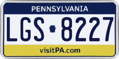 PA license plate LGS8227