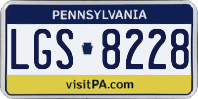 PA license plate LGS8228