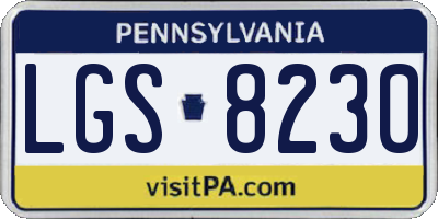 PA license plate LGS8230