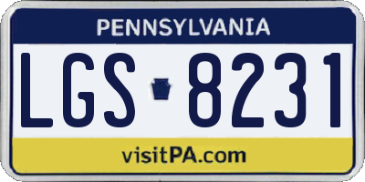 PA license plate LGS8231