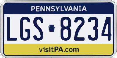 PA license plate LGS8234
