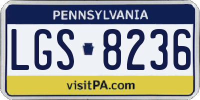 PA license plate LGS8236